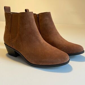 Vionic W 11w Roseland Women's Water-Repellent Suede Ankle Boots Toffee - 11 wide